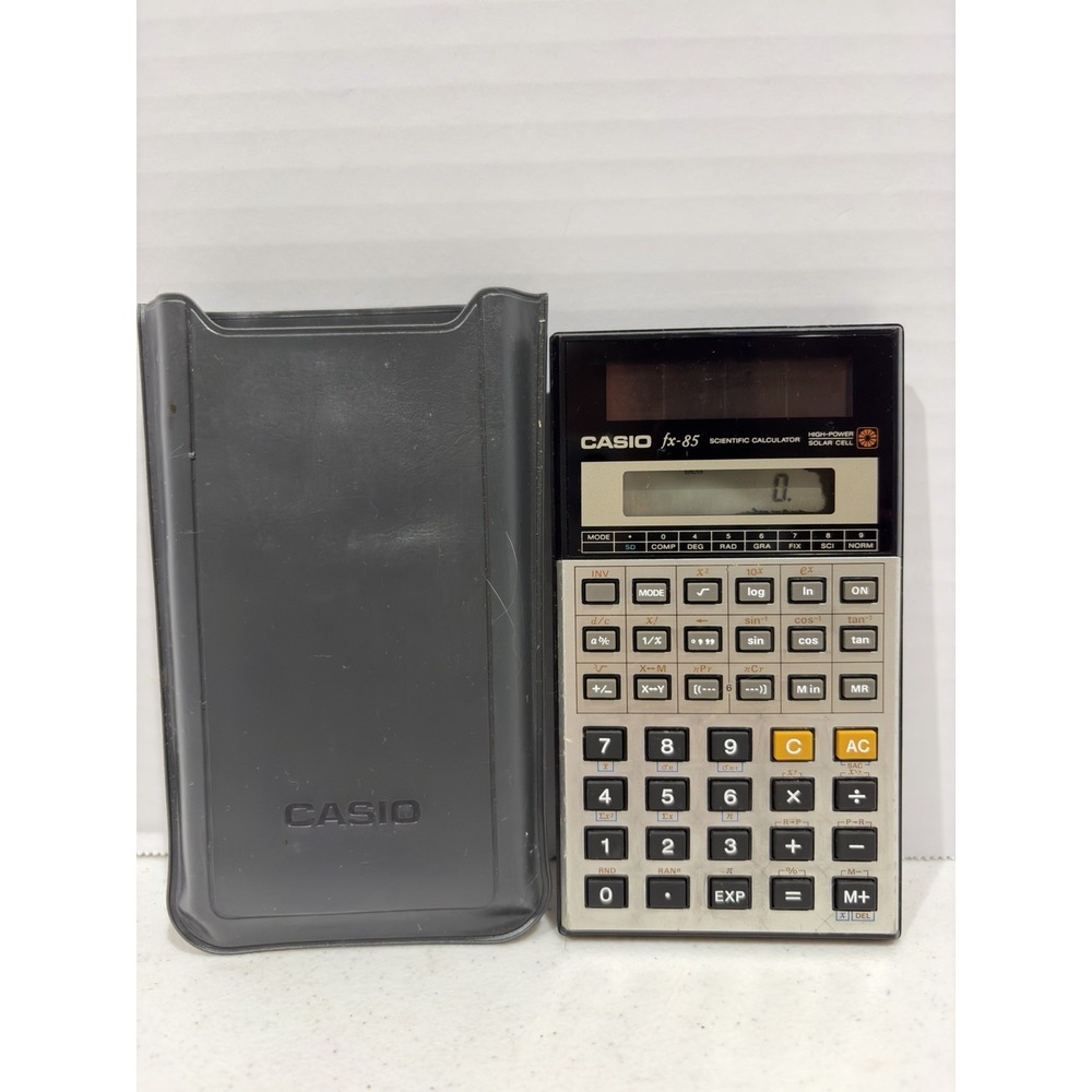 Vintage Casio fx-85 Scientific Calculator Solar Powered w/Case TESTED